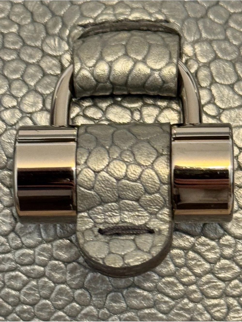 YSL Yves Saint Laurent Muse Sac Large Silver Metallic Leather Bag 2009 Authentic